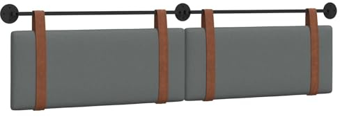 vidaXL Hängendes Kopfteil Dunkelgrau Antikes PU, Schlafzimmer Deko, modernes Wandkopfteil, rechteckiges Design, minimalistischer Stil, Schaumstoff Polsterung