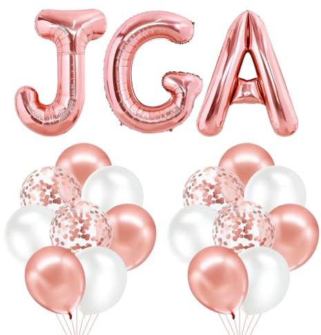 20 Stück Junggesellenabschied Frauen Ballon, Jga Deko Frauen, 32 Zoll Roségold Buchstabenballon, Junggesellinnenabschied Deko Ballon für Bachelorette Party Polterabend