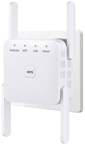 Tesref 2026 Neuestes WLAN Verstärker,WLAN Repeater 300 Mbit/s,hohe Leistung mit 4 Antennen,mit Repeater/AP-Modus,Verstärker mit Ethernet-Anschluss Signalverstärkung für alle Route
