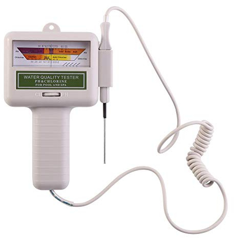 Nikou 2 in 1 PH Messgerät und Chlormessgerät, Tragbares Wasserqualität Messgerät mit Sonde, Wassertester Monitor Chlormeter für Schwimmbad, Spa, Schwimmbecken
