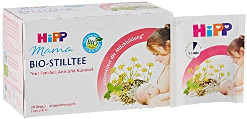 HiPP Mama Bio Stilltee (6 x 30g), mit Bio-Kräutern, ohne Zuckerzusatz, unterstützt die Milchbildung in der Stillzeit