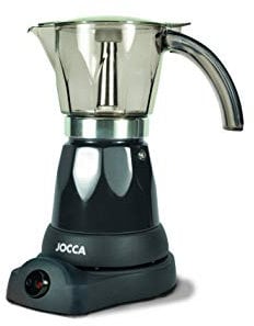 Jocca Commodore - Cafetière Italienne Electrique en Inox | 6 Tasses | Noir