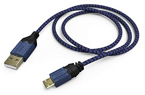 Hama Controller Ladekabel für PS4, „High Quality“, 2,5 m (extra langes Kabel, microUSB-Anschluss, vergoldete Stecker) Aufladekabel