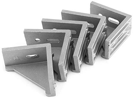 Akozon 3060 Staffa Angolare a Forma di L in Lega di Alluminio ad Angolo Retto Set 58*58*28mm da 5 pezzi 90 Gradi Ad Angolo Retto Staffe Fissaggio dell'Alloggiamento del Giunto