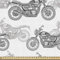 ABAKUHAUS Motorrad Stoff als Meterware, Details in Graustufen, Qualitäts Stoff Dekorativer Polster Heimtextilienstoff, 2M (148x200cm), Weiß Schwarz Grau