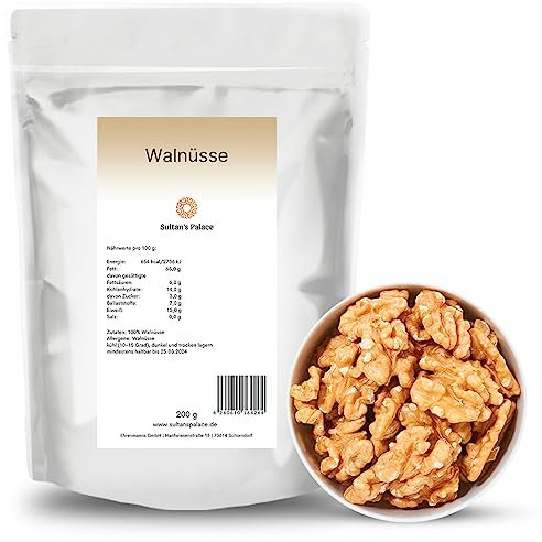 Sultan’s Palace Walnüsse in Bester Rohkost Qualität – 1000g– Für Müslis, Smoothies, Frucht Snacks und Bowls – Nüsse & Kerne Ohne Schale – Auch in 1 kg Großpackungen (Vegan, Glutenfrei)
