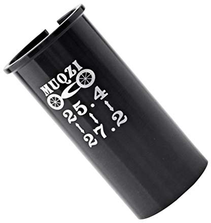 BYUP Tige de Selle Adaptateur Anneau pour Manchon de Tige de Selle, 25,4 mm à 27,2 mm, Alliage d'Aluminium, Noir, Pour Vélo Tout Terrain et Vélo de Route