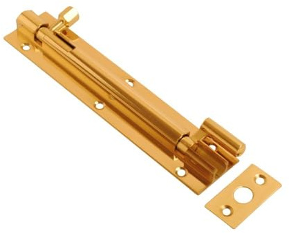 Dzina Barrel Bolt Necked Brass - Heavy Duty (Pack of 2, 100mm x 32mm (4 x 1. 1/4 inch))