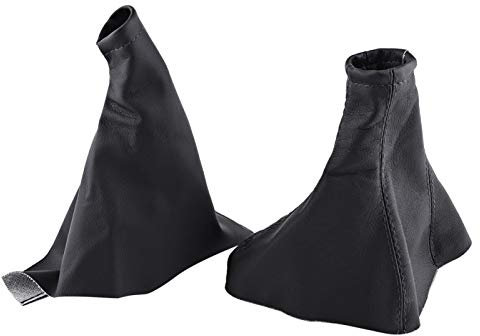 Fydun Schalthebelmanschetten +Handbremssack Auto Schalthebelabdeckung Gamasche PU Leder Schaltsack und Handbremsmanschette für 2001-2006 Corsa B 1993-2000