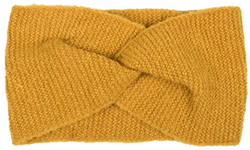 styleBREAKER Damen Feinstrick Stirnband mit Twist Knoten, warmes Winter Haarband, Headband 04026047, Farbe:Curry