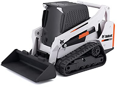 Bauer Spielwaren Tech R/C Bobcat T590: Ferngesteuerter Bobcat mit beweglicher Schaufel, Gamer-Fernbedienung, ab 5 Jahren, 19 cm, schwarz-weiß (582183)