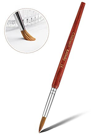 Acryl Pinsel für Nägel #14 Kolinsky Nagelpinsel für Acrylnägel Zobelhaar Acrylpinsel für Nagelkunst Nagellack-Pinsel aus Holz Gelpinsel Maniküre Werkzeuge