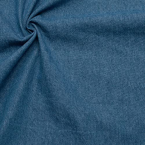 STOFFKONTOR Baumwolle Denim Jeans Stoff leichte Qualität - Meterware, Mittel-Blau - zum Nähen von Oberbekleidung, Hosen, Jacken, Röcke, Dekorationen uvm.