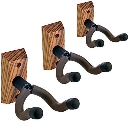 Support Mural Pour Guitare, Support Mural Pour Ukulélé Pour Guitare en Bois Dur Zèbre,Crochet Mural Pour Cintre Pour Guitare,Support, support,pour acoustique,électrique,Guitare,Basse,Banjo,Mandoline