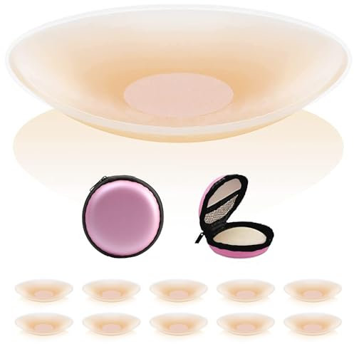 RoserRose 5 Paires Réutilisable Cache-tétons, Cache Tétons Réutilisables en Silicone écologique et Ultra Doux,Cache-tétons Auto-adhésif Invisible en Silicone Nipple Cover