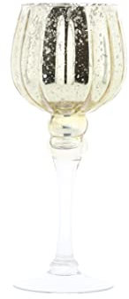 Nordstern Kerzenhalter auf Fuß Gold - Teelichthalter als weihnachtliche Deko - Ideal als Tischdeko - Ø 13 x 35cm