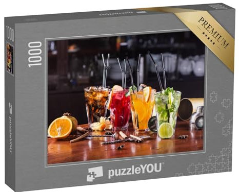 puzzleYOU: Puzzle 1000 Teile „Cocktails in bunten Farben“ – aus der Puzzle-Kollektion Getränke, Cocktails