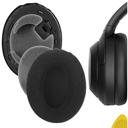 Geekria Comfort Velour Replacement Ear Pads for Sony WH-1000XM4 Wireless Headphones Ear Cushions, Repair Parts (Black)