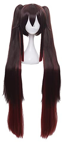 Yamia Anime Cosplay perruque pour jeu Genshin Impact Cosplay perruques avec bonnet de perruque gratuit (Hu Tao)