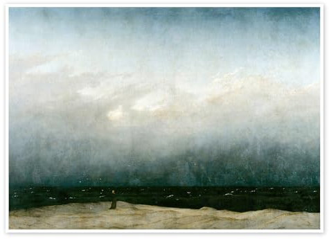 Der Mönch am Meer Poster von Caspar David Friedrich 90 x 70 cm Blau Wandbilder Wanddeko