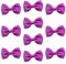 Fuchsia Hair Bows Clips Slides Grips 2.7 inch Soft Ribbon Small Straight School Hairbows for Girls 10pcs