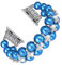 GEMEK Perla Bracciale Compatibile con Apple Watch Band 42/44/45/49mm iWatch Serie 9/8/7/6/5/4/3/2/1, Artificiale Elastico Stretch Bling Diamante Gioielli Cinturino di sostituzione per le (Blu acciaio)