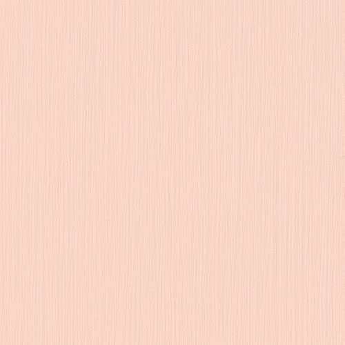 Papier peint rose pâle saumon pour chambre fille | Tapisserie rose salle de bain | Papier peint uni lavable idéal pour couloir