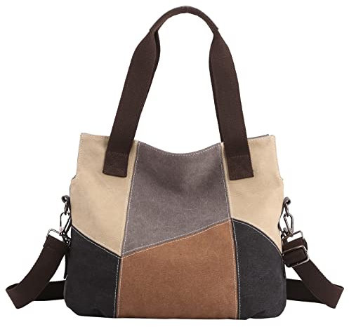 SIVENKE Bolso de Lona para Mujer Bolso de Las Señoras de la Lona Bolso de Hombro de Las Mujeres Bolso Bandolera Bolso Tote Bolso Shopper