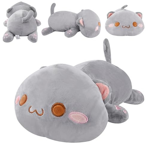 Auptiz Plüschtier,Kätzchen Plüschtier Stofftier,Katze Kuscheltier,Plüsch Kissen Spielzeug,Kuscheltier, Plüschtier Kissen, gefülltes Geschenk,Weiches Katzen Plüsch Kissen (25cm/9.8