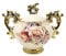 fanquare Sucrier en Porcelaine Dorée, Sucrier à Fleurs pour Café-bar, Sucrier en Céramique de 340 ml avec Couvercle, Cuisine à la maison