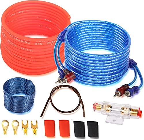 Kit de cableado de amplificador de potencia para coche, calibre 8, 1800 W, subwoofer, AMP, cable RCA