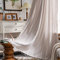 Sutuo Home Boho-Vorhang für Schlafzimmer, 244 cm lang, lichtfilterend, Bauernhaus, Vintage, Shabby-Chic-Quasten, Fensterbehandlung, böhmische Stickerei, 1 Panel 132.1 cm Bx243.8 cm L, Taupe