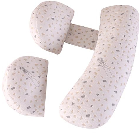 ShowyLive Schwangerschaftskeilkissen zum Schlafen, Mutterschafts-Körperkissen für Schwangere mit abnehmbarem, waschbarem Bezug, Unterstützung für Rücken, Hüften, Beine (graue Punkte)