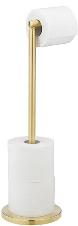 WENKO 2in1 Stand Toilettenpapierhalter Gold aus Edelstahl Gold