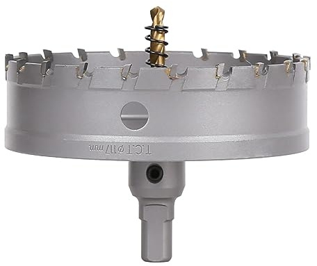 Vearter 117mm Scie Cloche en Métal, Carbure Tungstène Coupeur TCT Trou avec Foret de Centrage, pour Acier Inoxydable, Alliage, Cuivre, Fer, Plastique, Fibre de Verre