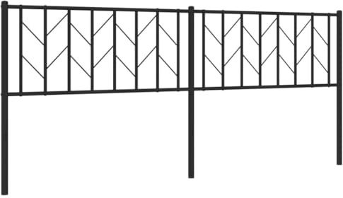 vidaXL Ersatz-Kopfteil, Bettkopfteil mit Metallbeinen, Betthaupt für Bett Metallbett Doppelbett, Bettzubehör Schlafzimmer, Schwarz 200cm Metall