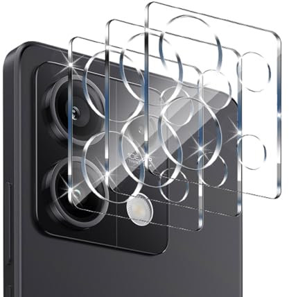QULLOO Protector de Lente de Cámara para Xiaomi Redmi Note 13 5G, Cristal Vidrio Templado de Camara, 9H Dureza, Anti-Rasguños, Ultra Transparente, 3 Unidades