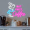 But First Coffee Neon Sign Large 5V USB Powered Acrylic Neon Lights with Dimmable Switch and Hanging Chain for Coffee Cafe Bar Party Living Room Sign Gifts 14 * 11.3inch(Pink)
