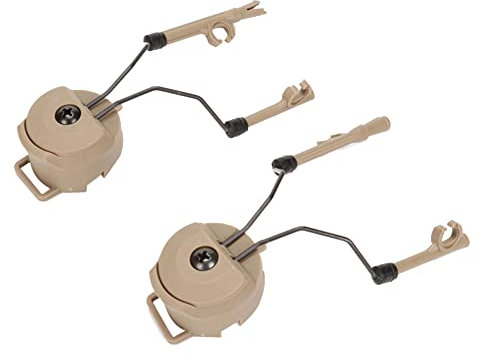 NERTOEE Helmet Fast Rail Mounts Headset Schienenadapter Headset Halter Set HelmschienenaufhäNgung HelmzubehöR-Khaki