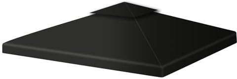MaxEarn Gazebo Canopy Replacement Cover, 3x3m Tent Roof Top Waterproof Covers, Double Decker Outdoor Garden Gazebo Cover, Black Anti-UV Sun Tent Roof, Patio Sun Awning Shelters,Top Cover Only