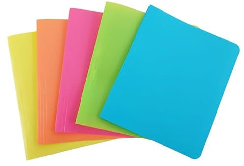 A4 kleines Schnellhefter-Set, 5 Stück in 5 Neonfarben