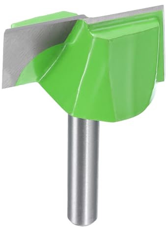 sourcing map Bottom Cleaning Router Bit 1/4 Shank Carbide Tipped Spoilboard Surfacing Planing CNC Mortising Bit for Slab Flattening Woodworking, 1-1/4 (32mm) Dia 5/8 (16mm) Depth