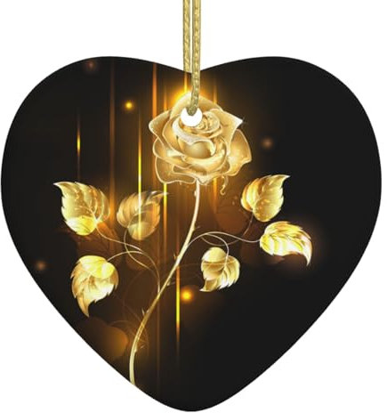 Gold Rose Weihnachten Keramik Liebe Anhänger Weihnachtsdeko Festival Dekoration Home Decoration