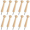Gukasxi Wood Wall Mounted 2.9 Inch Long Screw-on Coat Hooks - 10 Pieces Unfinished Wood