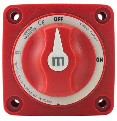 SANTUO Battery Isolator Switch 6006, 3 Way Power Cut Off 300A DC 48V, Dual Circuit Selector for Boat Car Truck Trailer RV