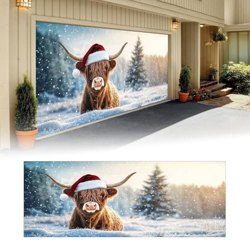 Allbestop Garagentor Banner Weihnachten Garage Christmas Banner Rot Große Größe Xmas Frohe Weihnachten Dekorationen Großes Weihnachten Hintergrund Banner Christmas Garage Door Cover