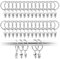 50PCS Curtain Rings, 25mm Curtain Rod Ring Clips, Metal Curtain Ring with Hook, Sliding Eyelet Curtain Rings for Hanging Curtain
