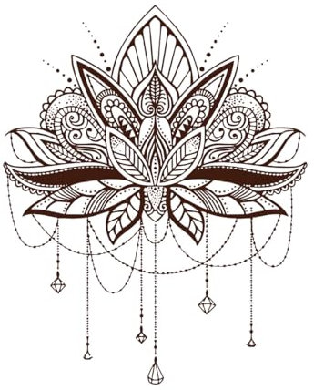 Vinyl Wandtattoos Mandala Lotus Muster Wandaufkleber Yoga Studio Dekoration Lotus Mandala-XL-102x127cm-Coffee