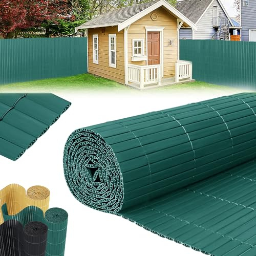 LZQ Brise-vue en PVC - Vert - 80 x 600 cm - Revêtement de balcon - Bordure de balcon - Panneau avec lattes renforcées - Jardin - Balcon