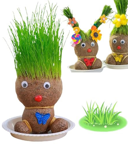 Gr-ow Your O-wn Kits,Gr-Ass Head Doll Pl-ant,Gr-Ass Head Hair Gr-ow T-oy for Adult,Gr-Ass Head,Gr-ow Your O-wn Gr-Ass Head,Gr-ow Your O-wn Hairy,Fresh Gr-Ass Pl-ant for Home Decoration,Gr-Ass
